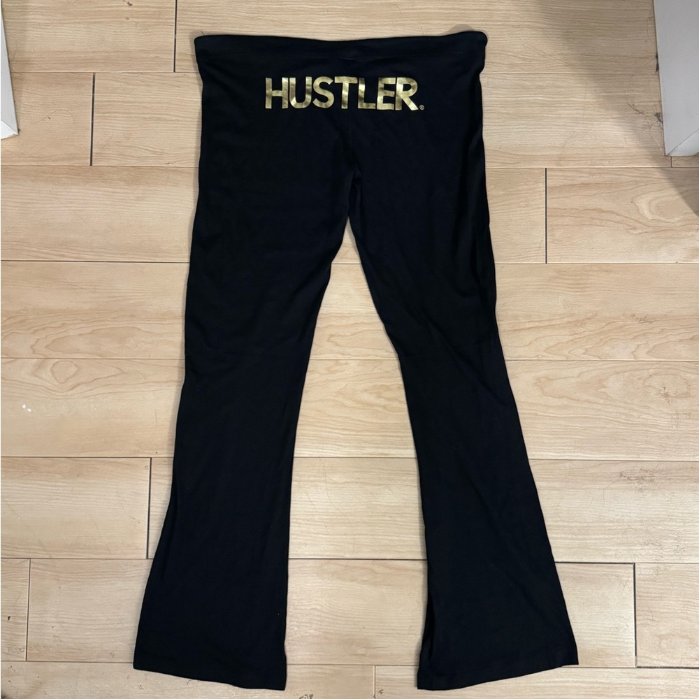 Hustler Yoga Pants Gold Print